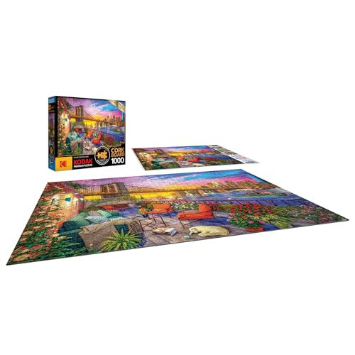 RoseArt - Kodak Premium Cork - Manhattan Balcony Sunset - 1000 Piece Jigsaw Puzzle for Adults - 3