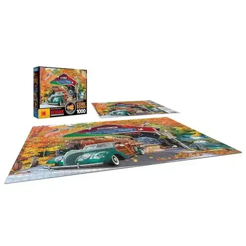 RoseArt - Kodak Premium Cork - Covered Bridge - 1000 Piece Jigsaw Puzzle for Adults - 3