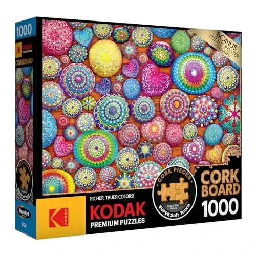 RoseArt - Kodak Premium Cork - Mandala Stones - 1000 Piece Jigsaw Puzzle for Adults - ROSEART (1)