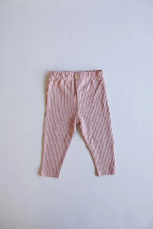 Rosebud Ribbed Baby Leggings - 1