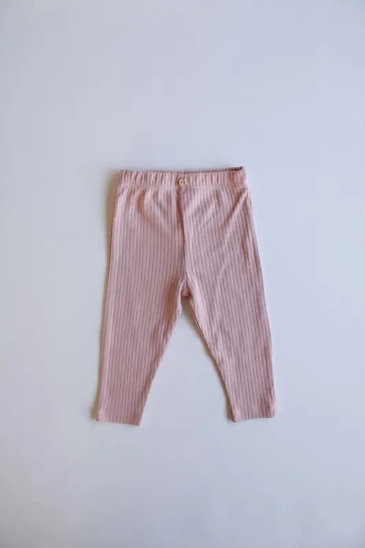 Rosebud Ribbed Baby Leggings - 2
