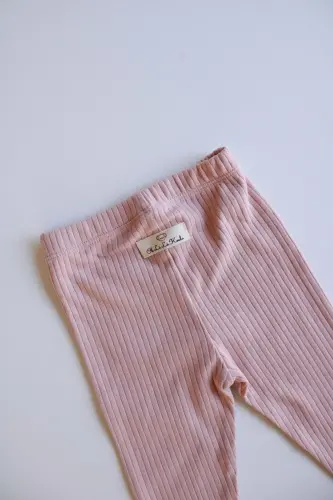 Rosebud Ribbed Baby Leggings - 4