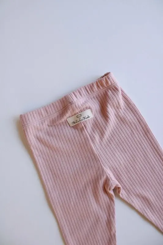 Rosebud Ribbed Baby Leggings - 8
