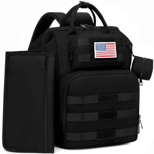 ROSEGIN Diaper Bag Backpack for Dad and Men, Large Travel Baby Bag with Changing Pad, Pacifier Case, Removable Flag Patch - Baby Shower Gifts - Shadow Black - ROSEGIN
