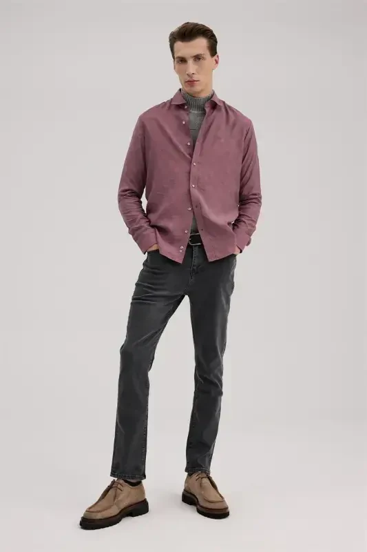 Rosewood Comfort Fit Patterned Viscose Blend Shirt - 1