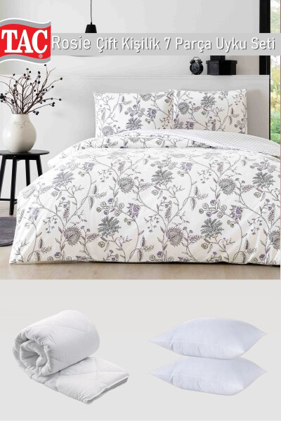 Rosie Double Bed Sleep Set White - Duvet Cover + Comforter + Pillow + Pillowcase - 2