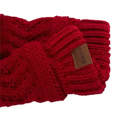 Rosoz 1&2 Packs Ayollar uchun Ponytail Beanie, Qishki iliq Beanie Quyruq Yumshoq Stretch Kabel Trikotaj Tartibsiz Yuqori Tugunli Shlyapa - 4