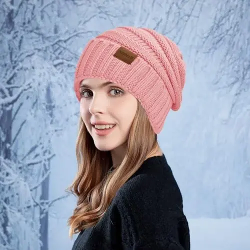 Rosoz 1&2pack Womens Winter Hats Slouchy Beanies Knit Warm Winter Beanie Hats for Women Skull Warm Cap - 6