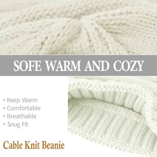 Rosoz 1&2pack Womens Winter Hats Slouchy Beanies Knit Warm Winter Beanie Hats for Women Skull Warm Cap - 3