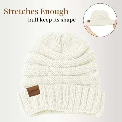 Rosoz 1&2pack Womens Winter Hats Slouchy Beanies Knit Warm Winter Beanie Hats for Women Skull Warm Cap - MODAZONE (1)