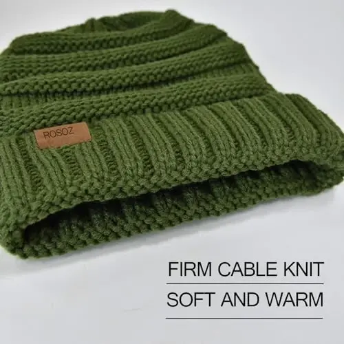 Rosoz 1&2pack Ayollar Qishki Shlyapalar Bo'shashgan Beanies Trikotaj Issiq Qishki Shlyapalar Ayollar uchun Bosh Suyagi Issiq Shapka - 2