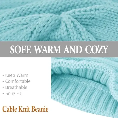 Rosoz 1&2pack Ayollar Qishki Shlyapalar Yumshoq Bini Trikotaj Iliq Qishki Shlyapalar Ayollar uchun Bosh Suyagi Iliq Shapka - Modazone (1)