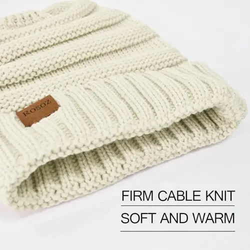 Rosoz 1&2pack Ayollar Qishki Shlyapalar Yumshoq Shapka Trikotajli Issiq Qishki Shapka Ayollar uchun Bosh Suyagi Issiq Shapka - 2