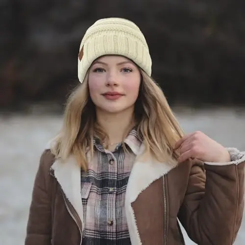 Rosoz 1&2pack Ayollar Qishki Shlyapalar Yumshoq Triko Qishki Issiq Shlyapalar Ayollar uchun Bosh suyagi Issiq Shapka - 6