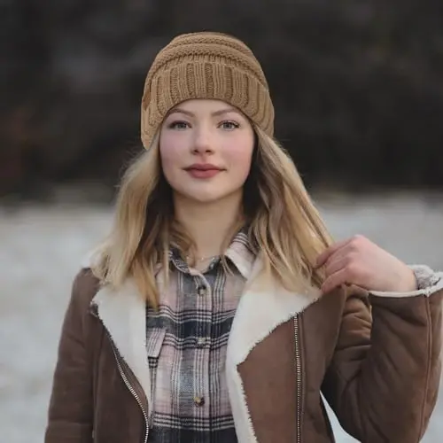 Rosoz 1&2pack Ayollar Qishki Shlyapalar Yumshoq Triko Qishki Shlyapalar Ayollar uchun Bosh Suyagi Issiq Shlyapa - 5