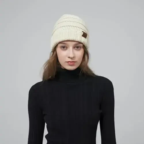 Rosoz 1&2pack Womens Winter Hats Slouchy Beanies Knit Warm Winter Beanie Hats for Women Skull Warm Cap - 5