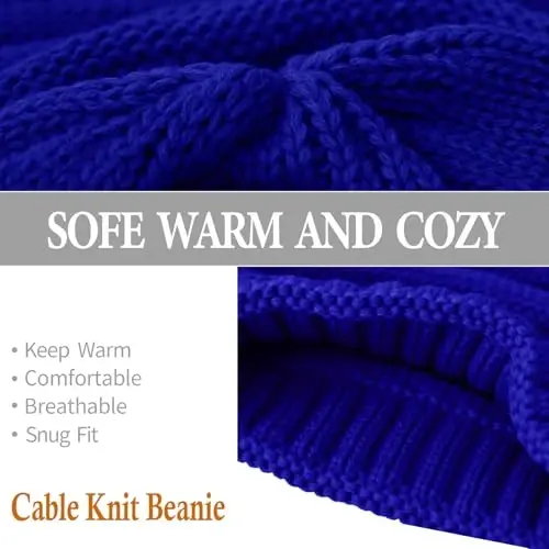 Rosoz 1&2pack Womens Winter Hats Slouchy Beanies Knit Warm Winter Beanie Hats for Women Skull Warm Cap - 3