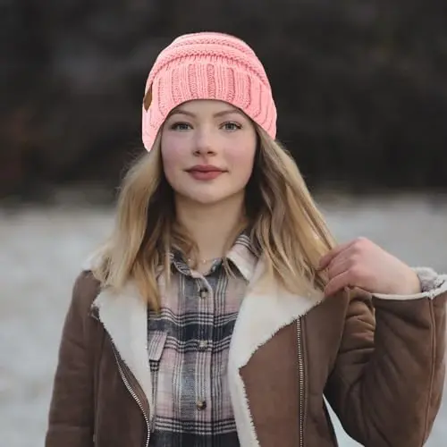 Rosoz 1&2pack Womens Winter Hats Slouchy Beanies Knit Warm Winter Beanie Hats for Women Skull Warm Cap - 5