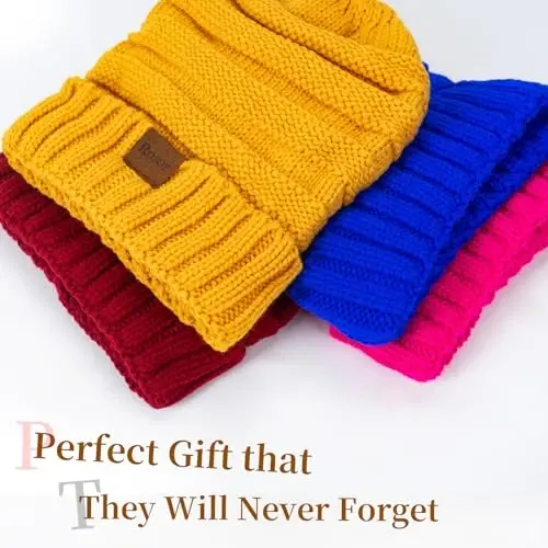 Rosoz 1&2pack Womens Winter Hats Slouchy Beanies Knit Warm Winter Beanie Hats for Women Skull Warm Cap - 6