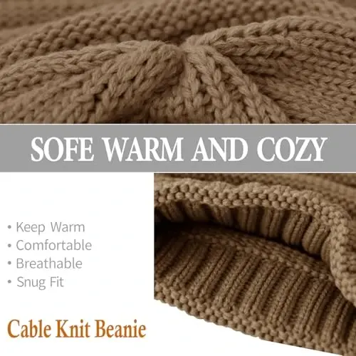 Rosoz 1&2pack Womens Winter Hats Slouchy Beanies Knit Warm Winter Beanie Hats for Women Skull Warm Cap - 2