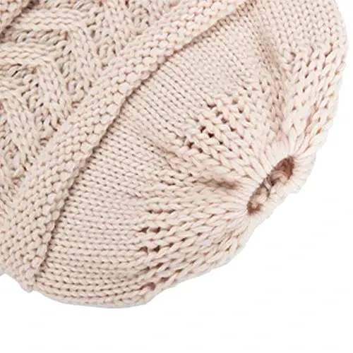 Rosoz 2 Pack Ayollar uchun Ponytail Beanie, Qishki Iliq Beanie Quyruqli Yumshoq Cho'ziluvchan Kabel Trikotaj Tartibsiz Yuqori Buloqli Shlyapa - 4