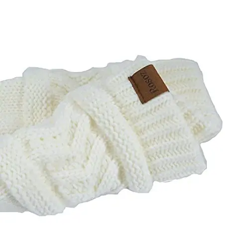 Rosoz 2 Pack Ayollar uchun Ponytail Beanie, Qishki Issiq Beanie Quyruq Yumshoq Stretch Kabel Triko Boshsiz Yuqori Bun Shlyapa - 4