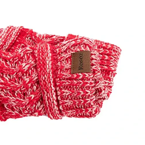 Rosoz 2 Pack Ayollar uchun Ponytail Beanie, Qishki Issiq Beanie Quyruq Yumshoq Stretch Kabel Trikotaj Buzuq Yuqori Bun Shlyapa - 5