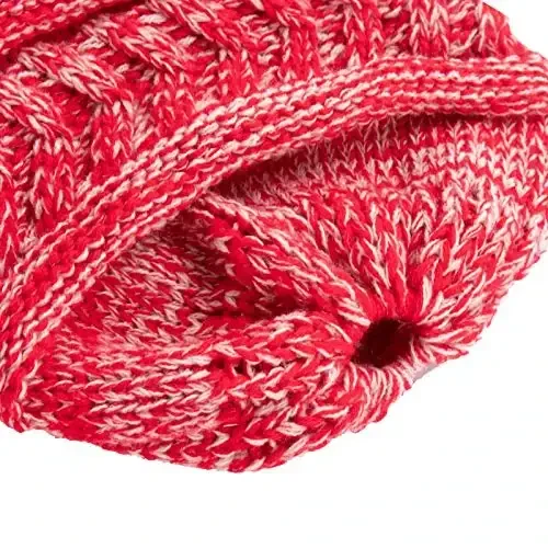 Rosoz 2 Pack Ayollar uchun Ponytail Beanie, Qishki Issiq Beanie Quyruq Yumshoq Stretch Kabel Trikotaj Buzuq Yuqori Bun Shlyapa - 4