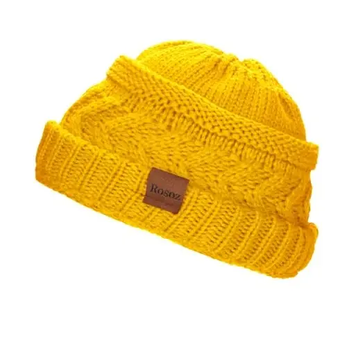 Rosoz 2 Pack Ayollar uchun Ponytail Beanie, Qishki Issiq Beanie Quyruq Yumshoq Stretch Kabel Trikotaj Buzuq Yuqori Tugunli Shlyapa - 4
