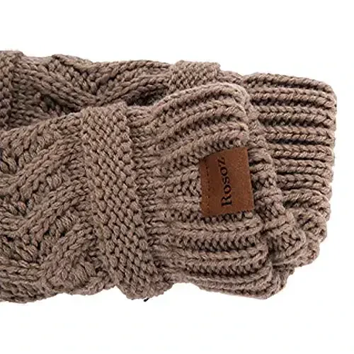 Rosoz 2 Pack Ayollar uchun Ponytail Beanie, Qishki Issiq Beanie Quyruq Yumshoq Stretch Kabel Trikotaj Tartibsiz Yuqori Tugunli Shlyapa - 4