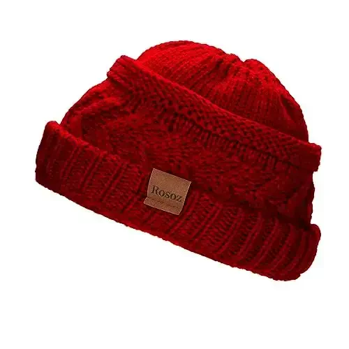 Rosoz 2 Pack Ayollar uchun Ponytail Beanie, Qishki Issiq Beanie Quyruqli Yumshoq Stretch Kabel Triko Buzuq Yuqori Tugunli Shlyapa - 2