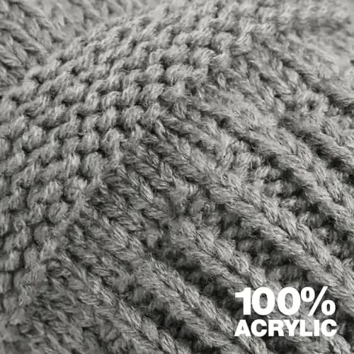 Rosoz 2 Pack Ponytail Beanie for Women,Winter Warm Beanie Tail Soft Stretch Cable Knit Messy High Bun Hat - 5