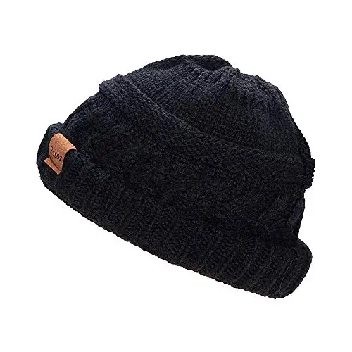 Rosoz 2 Pack Ponytail Beanie for Women,Winter Warm Beanie Tail Soft Stretch Cable Knit Messy High Bun Hat - 3