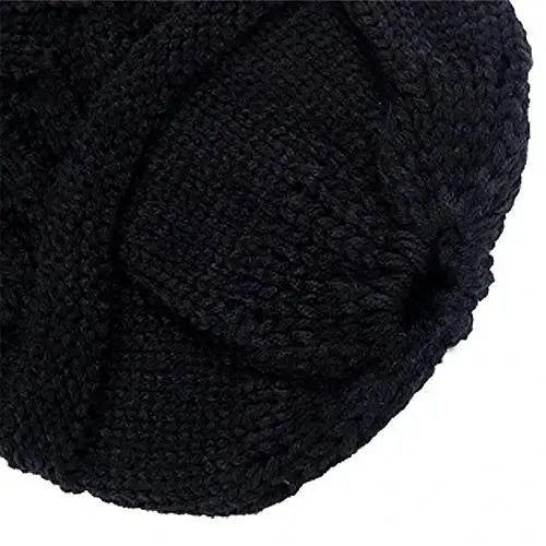 Rosoz 2 Pack Ponytail Beanie for Women,Winter Warm Beanie Tail Soft Stretch Cable Knit Messy High Bun Hat - 4