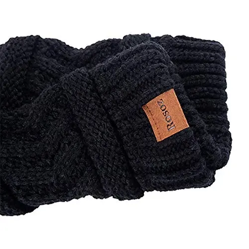 Rosoz 2 Pack Ponytail Beanie for Women,Winter Warm Beanie Tail Soft Stretch Cable Knit Messy High Bun Hat - 5