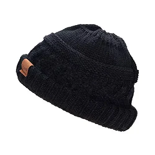 Rosoz 2 Pack Ponytail Beanie for Women,Winter Warm Beanie Tail Soft Stretch Cable Knit Messy High Bun Hat - 3