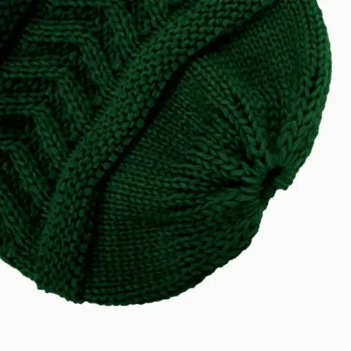Rosoz 2 Pack Ponytail Beanie for Women,Winter Warm Beanie Tail Soft Stretch Cable Knit Messy High Bun Hat - 4