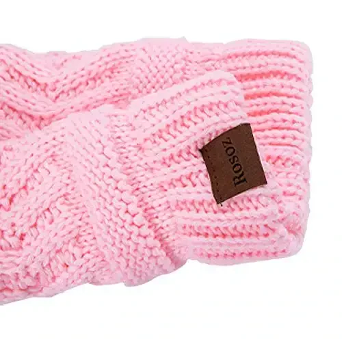 Rosoz 2 Pack Ponytail Beanie for Women,Winter Warm Beanie Tail Soft Stretch Cable Knit Messy High Bun Hat - 4