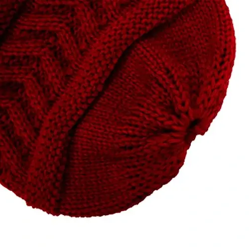 Rosoz 2 Pack Ponytail Beanie for Women,Winter Warm Beanie Tail Soft Stretch Cable Knit Messy High Bun Hat - 3