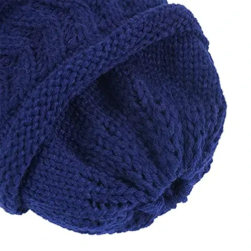 Rosoz 2 Pack Ponytail Beanie for Women,Winter Warm Beanie Tail Soft Stretch Cable Knit Messy High Bun Hat - 5