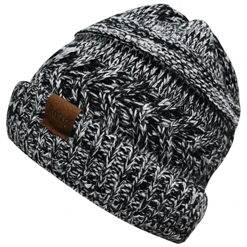 Rosoz Ayollar uchun 2 dona Ponytail Beanie, Qishki Issiq Beanie Quyruq Yumshoq Stretch Kabel Trikotaj Tartibsiz Yuqori Bun Shlyapa 