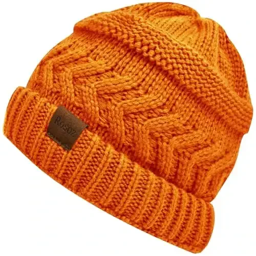 Rosoz Ayollar uchun 2 dona Ponytail Beanie, Qishki Issiq Beanie Quyruqli Yumshoq Cho'ziluvchan Kabel Trikotaj Buzuq Yuqori Tugunli Shlyapa - ROSOZ