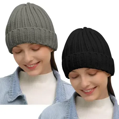 Rosoz Ayollar uchun Qishki Shlyapalar Iliq Qalin Yumshoq Cho'ziluvchan Kabel Trikotaj Beanie Skully Sovuq Ob-Havo uchun Shapka 