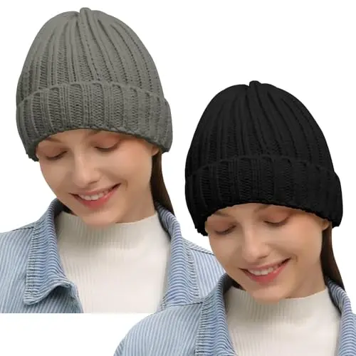 Rosoz Ayollar uchun Qishki Shlyapalar Iliq Qalin Yumshoq Cho'ziluvchan Kabel Trikotaj Beanie Skully Sovuq Ob-Havo uchun Shapka - ROSOZ