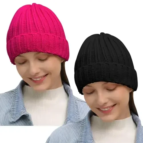 Rosoz Ayollar uchun Qishki Shlyapalar Issiq Qalin Yumshoq Chok Kabel Trikotaj Beanie Skully Sovuq Ob-Havo uchun Shapka 