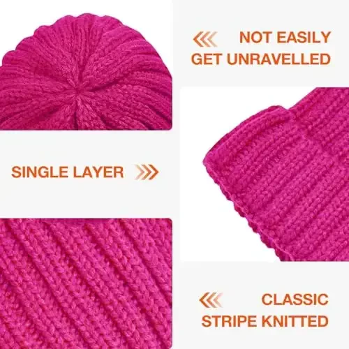 Rosoz Ayollar uchun Qishki Shlyapalar Issiq Qalin Yumshoq Chok Kabel Trikotaj Beanie Skully Sovuq Ob-Havo uchun Shapka - 4