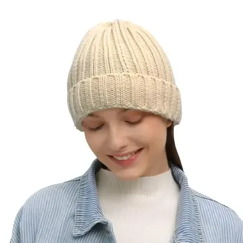 Rosoz Ayollar uchun Qishki Shlyapalar Issiq Qalin Yumshoq Cho'ziluvchan Kabel Trikotaj Beanie Skully Sovuq Ob-Havo uchun Shapka - ROSOZ (1)