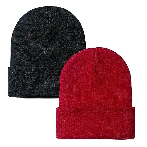 Rosoz Beanie for Men Women Cuffed Knit Hat Winter Beanies Skull Cap Unisex - ROSOZ