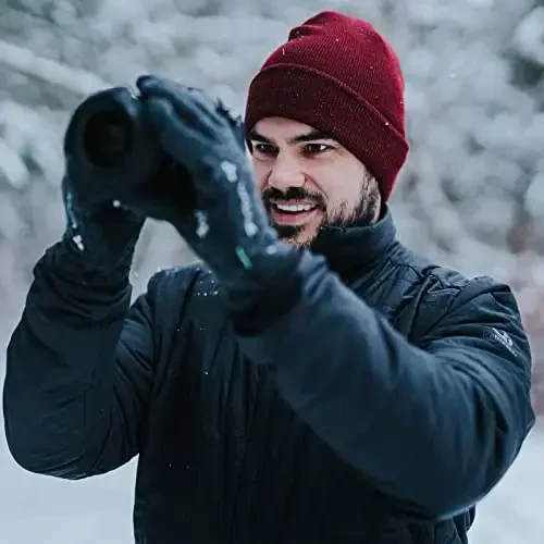 Rosoz Beanie erkaklar ayollar uchun manjetli trikotaj shlyapa Qishki shapkalar Skull Cap Unisex - 5