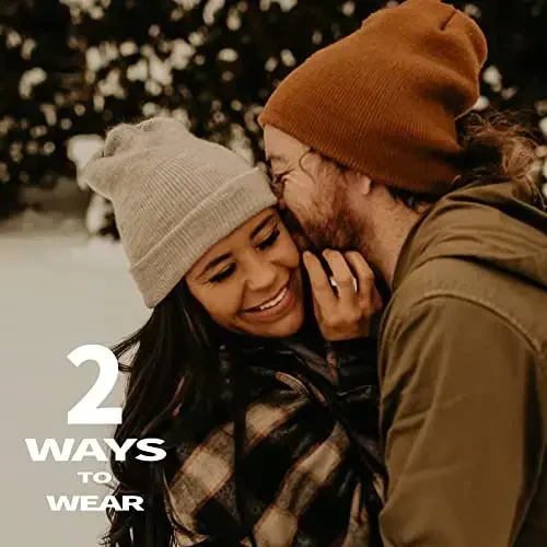 Rosoz Beanie erkaklar va ayollar uchun manjetli trikotaj shapka Qishki shapkalar Bosh suyagi qalpog'i Unisex - 3